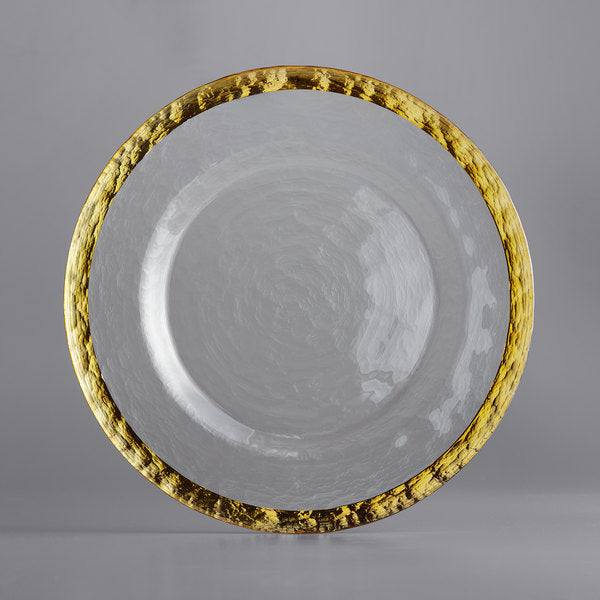 Hammered Gold Glass Charger