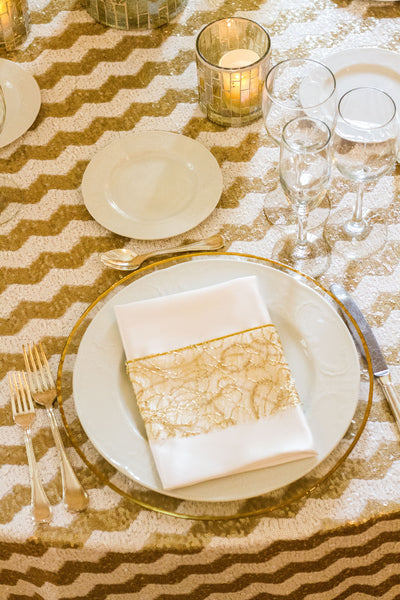 Gold Sequin Chevron