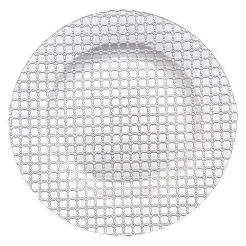 Silver Lattice Glass Charger