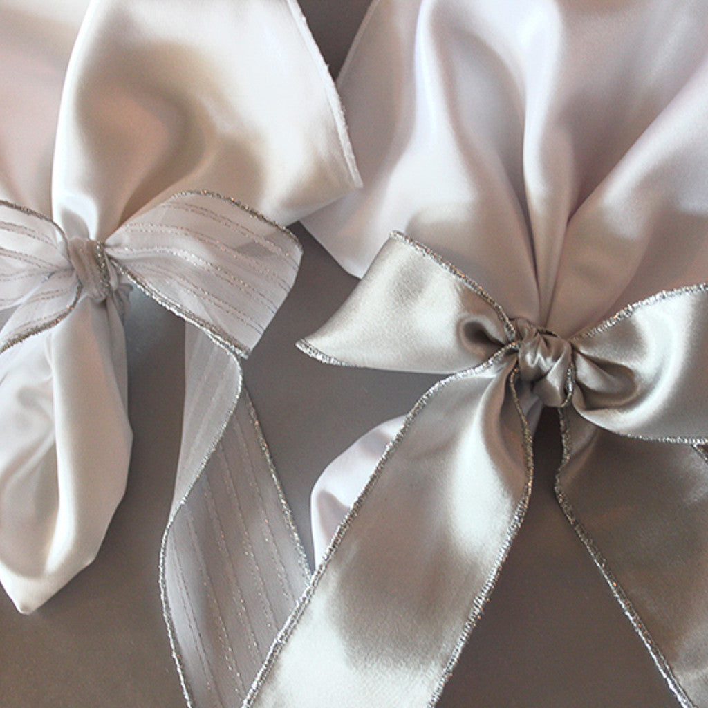 Sheer and Satin Napkin Tie with Trim