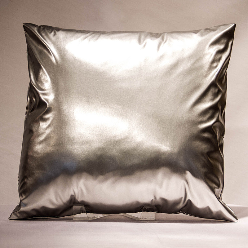 Silver Vinyl Pillow