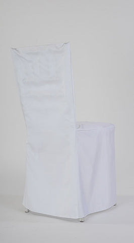 White Satin Fitted Chair Cover