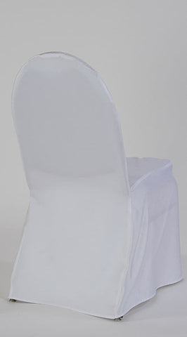 White Satin Rounded Ballroom Chair Cover